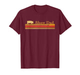 Showing Cattle T-Shirts And Apparel Show Dad - Fun Distressed Look for Showing Pigs T-Shirt - Burgundy