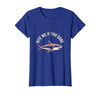 Mademark Bite Me If You Dare Bold Shark Design T-Shirt - Royal Blue