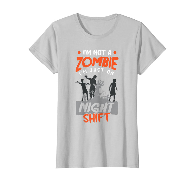 The Shift Worker - Night Shift Worker Design Night Shift Worker Halloween Funny Pun T-Shirt - Silver Grey