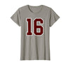 Maroon Number 16 Jersey Player Uniform #16 Gifts Maroon and White Number 16 Jersey Player Uniform #16 Fan T-Shirt - Slate