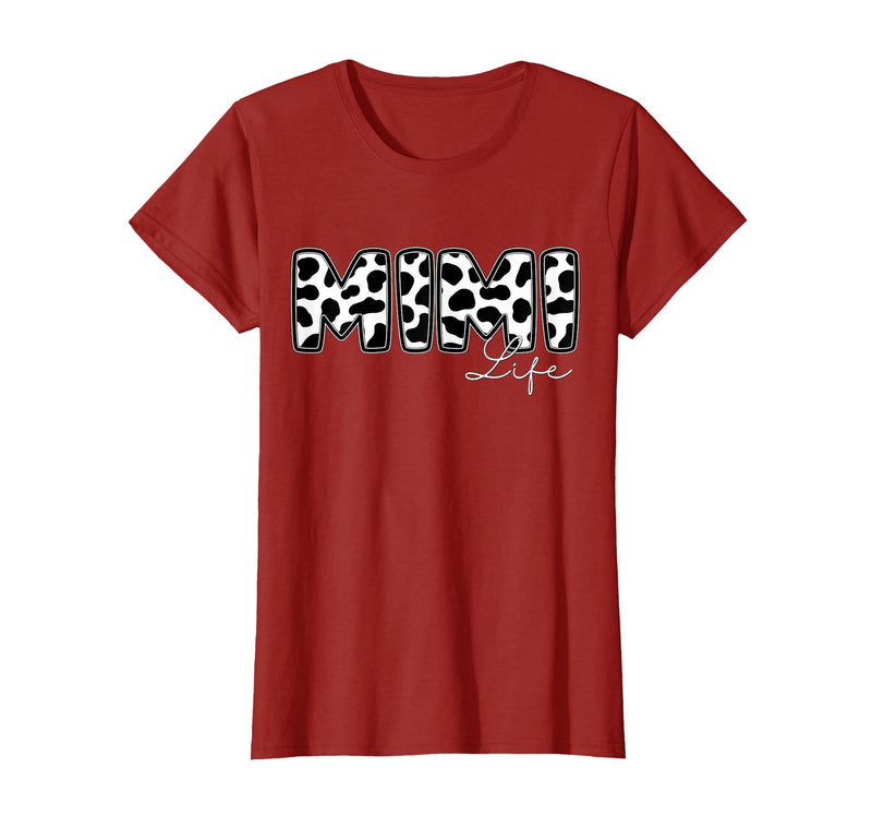 Cow Print Matching Family Apparel Mimi Life Cow Print Family Matching T-Shirt - Cranberry Red
