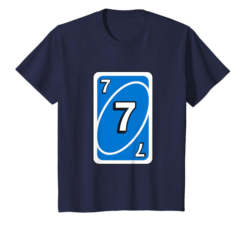 UNO Halloween Blue 7" Card T-Shirt - Navy Blue