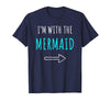 Mermaid Shirt Funny Easy Halloween Shirt Funny Mermaid Halloween Parents or Couples Costume T-Shirt - Navy Blue