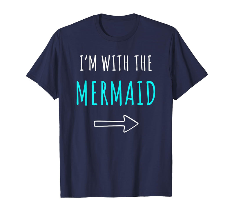 Mermaid Shirt Funny Easy Halloween Shirt Funny Mermaid Halloween Parents or Couples Costume T-Shirt - Navy Blue