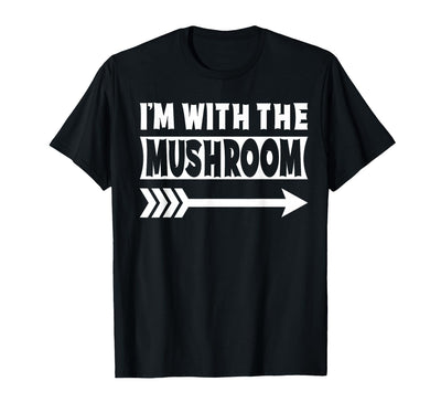 Funny Lazy & Easy Halloween Couple Costume Tee I'm with The Mushroom Halloween Costume Mushroom Halloween T-Shirt