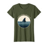 Mademark Saltwater Runs Through Me Shark Design T-Shirt - Olive Green