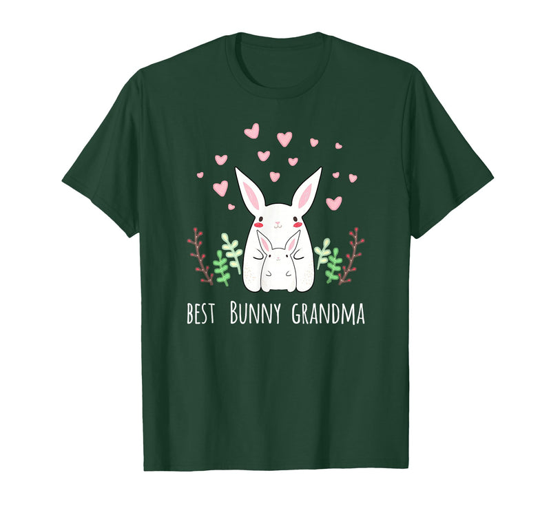 Cute Bunny Grandma Rabbit Grandmother T-Shirt in Dark Green