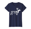 Halloween Corgi Skeleton Spooky Costume Corgi Skeleton Halloween T-Shirt - Navy Blue
