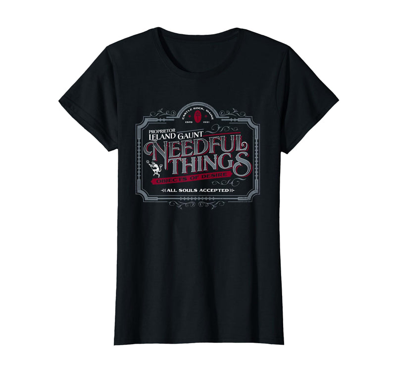 Nemons Gothic Horror Graphic Logo | Needful Things Devil T-Shirt T-Shirt - As Pictured