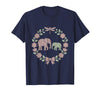 Mademark Elephant Mother and Calf Trunk Touch Mama Gift T-Shirt - Men - Navy Blue