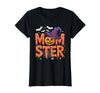 Mom-ster Halloween Funny Witch Hat Pumpkin Mom Momster Mom Mommy Matching Family Halloween Costume Women T-Shirt - Black