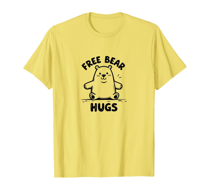 Mademark Free Bear Hugs: Cute Cartoon Animal Lover Gift T-Shirt - Lemon Yellow