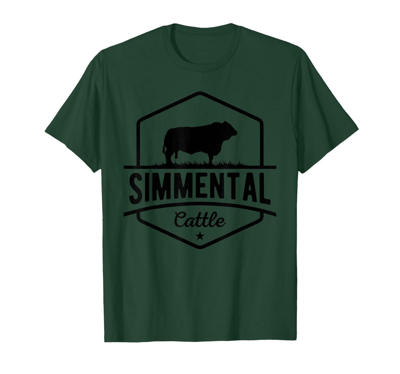 Funny Farmer Gift for Simmental Cattle Cow Farmer - Simmental Cattle T-Shirt - Dark Green