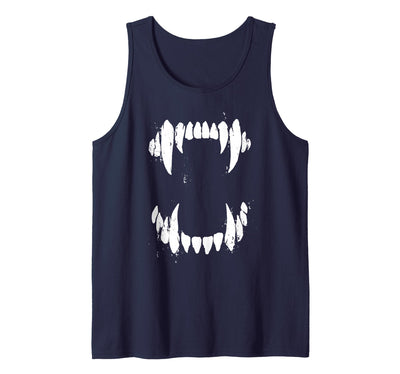 Pop Cult Tees Halloween Horror Wolf Dog Vampire Monster Teeth Costume Tank Top