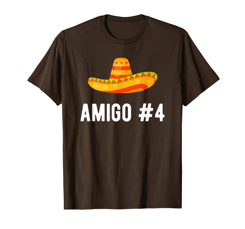 Matching Halloween Costumes Amigo #4 Halloween Group Matching Costume Funny Mexican Amigo #4 T-Shirt - Brown