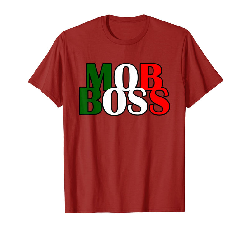 Italian Yeah B Mob Boss Italian Flag 1920s Costume Mafia Party T-Shirt - Cranberry Red