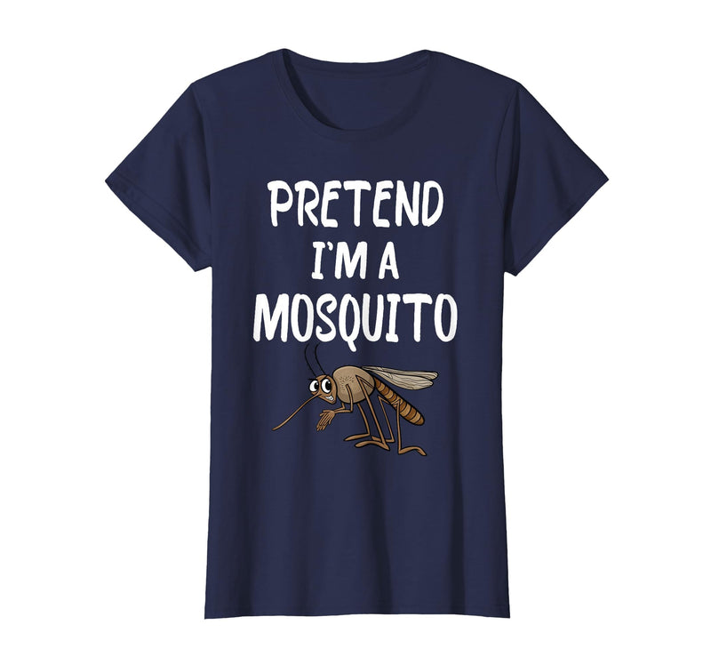 Pretend I'm A Mosquito Funny Halloween Costume Pretend I'm A Mosquito Funny Lazy Halloween Costume Party T-Shirt - Navy Blue