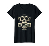 Mademark Go Bananas or Go Home Funny Monkey Design T-Shirt - Women - Black