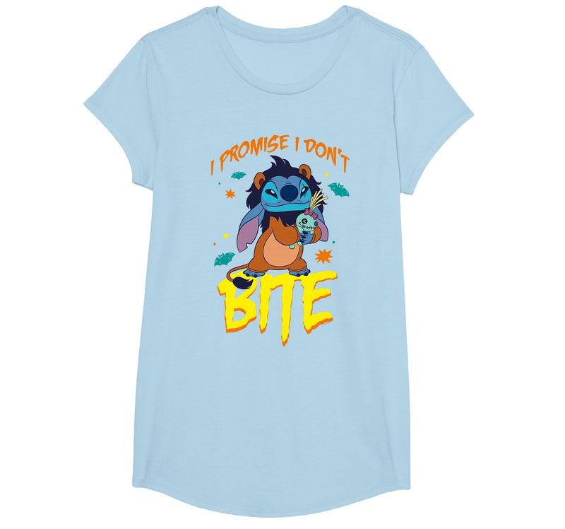 Disney Stitch Scar Costume I Promise I Don't Bite Halloween T-Shirt - Baby Blue
