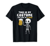 Halloween Tees Women Men Kids This is My Costume Beer Halloween Party Drinking Dad Mens T-Shirt - Black