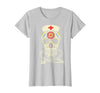 Halloween Nurse Shirts For Women Scrub Costumes Nurse Sugar Skull Stethoscope RN Medical Halloween Costume T-Shirt - Silver