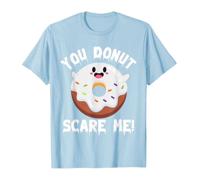 Donut Halloween Shirt Halloween Donut Costume Kids Men Women Doughnut Scare Me T-Shirt - Baby Blue