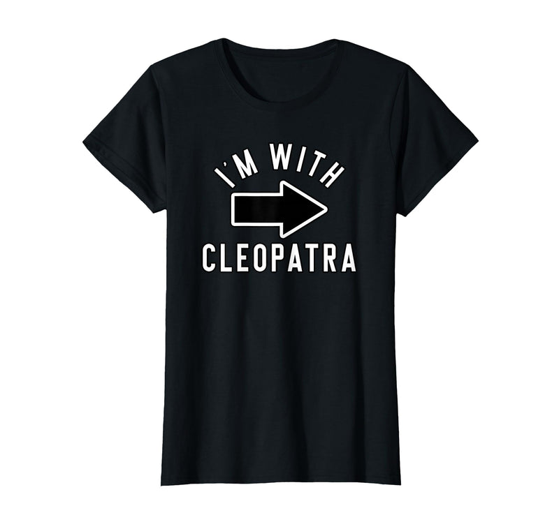 Lazy Last Minute Cleopatra Halloween Costumes Couples Halloween Costume Shirts I'm with Cleopatra T-Shirt - Black
