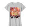 Disney Lion King Hakuna Matata Sunset Fill Trio Logo T-Shirt - Silver Grey