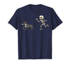 Pitbull Halloween Costume Funny Pitbull Skeleton Hand Halloween T-Shirt - Navy Blue