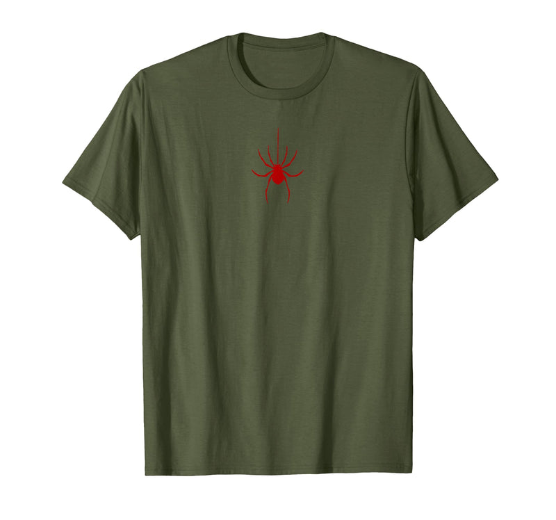 Spooky Halloween Halloween Creepy Spider, Spooky Party Outfit T-Shirt - Olive Green