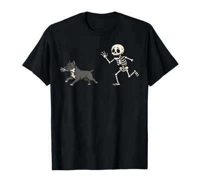 Pitbull Halloween Costume Funny Pitbull Skeleton Hand Halloween T-Shirt