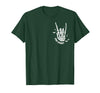 Funny Skeleton Halloween Vintage Stay Spooky Hand Skeleton Happy Halloween Pocket T-Shirt - Dark Green