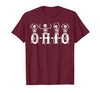 Funny O-H-I-O State Skeleton Halloween Funny O-H-I-O State Skeleton Ohio Halloween Vintage Vibe Fun T-Shirt - Burgundy
