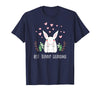 Cute Bunny Grandma Rabbit Grandmother T-Shirt in Navy Blue