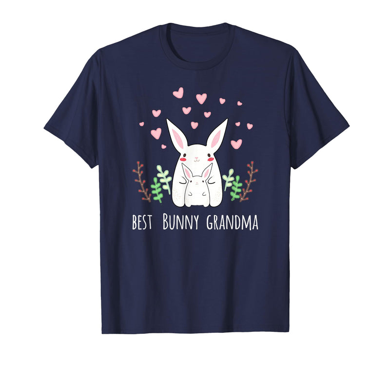 Cute Bunny Grandma Rabbit Grandmother T-Shirt in Navy Blue
