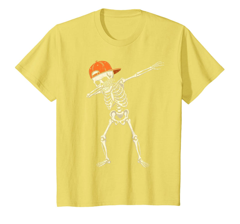 Funny Halloween Tees for Men Women Kids. Halloween Shirts Cool Teen Boys Skeleton Dab Mens Halloween T-Shirt - Lemon Yellow