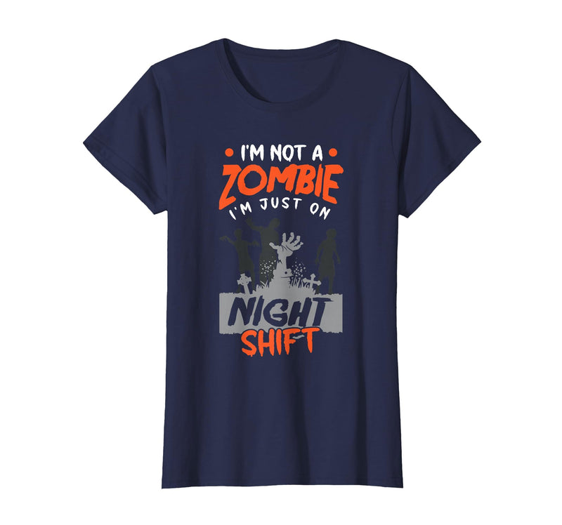 The Shift Worker - Night Shift Worker Design Night Shift Worker Halloween Funny Pun T-Shirt - Navy Blue