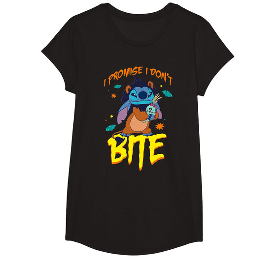 Disney Stitch Scar Costume I Promise I Don't Bite Halloween T-Shirt - Black