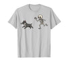 Pitbull Halloween Costume Funny Pitbull Skeleton Hand Halloween T-Shirt - Silver Grey