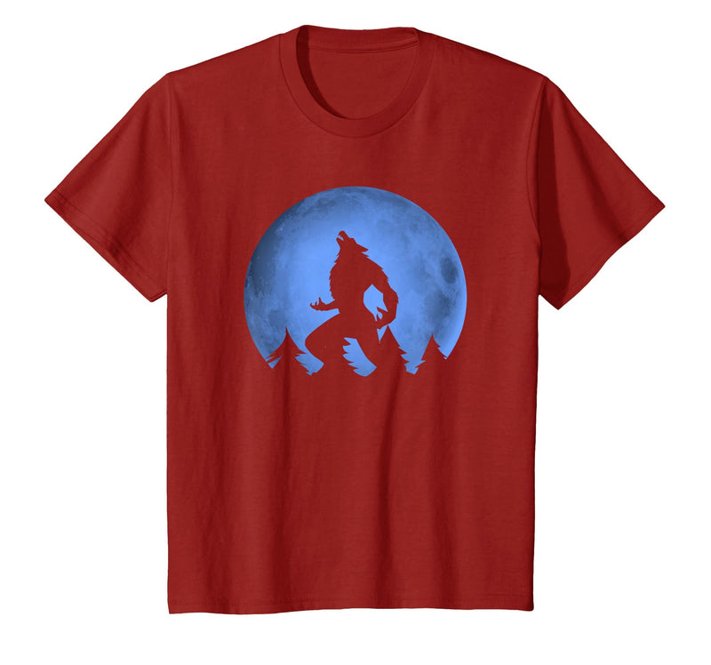 Ideas Halloween costume " Wolf moon " Wolf Halloween Costume Werewolf Blue Moon Scary for Men Boys T-Shirt - Cranberry Red