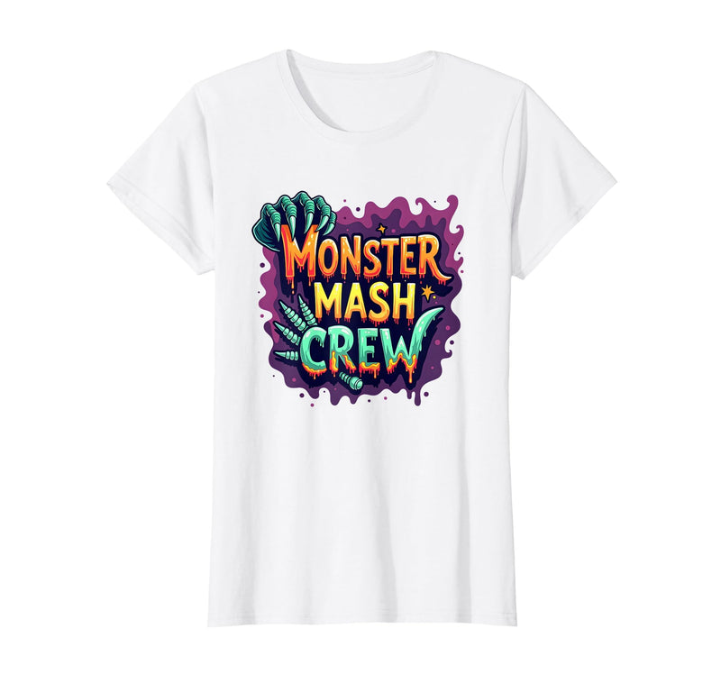Mademark Halloween - Monsters & Creatures T-Shirt - White-monster Mash Crew