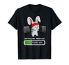 Bunny Gym Rabbit Weights Installing Muscles T-Shirt in Black