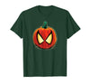 Marvel Spider-Man Halloween Spooky Pumpkin Jack-o'-Lantern T-Shirt - Dark Green