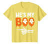 He's My Boo Matching Halloween Pajama Couples Funny T-Shirt - Lemon Yellow