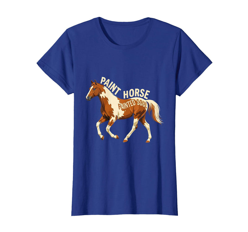 Mademark Paint Horse Painted Soul Equestrian Design T-Shirt - Royal Blue