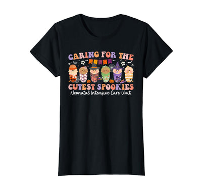 Halloween NICU Nurse Neonatal Intensive Care Caring for The Cutest Little Spookies NICU Nurse Halloween T-Shirt