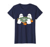 Mahjong Player Halloween Ghost Playing Mahjong Halloween Ghost Playing Mahjong Spooky Season Game Day Fall T-Shirt - Navy