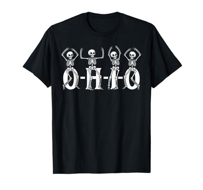 Funny O-H-I-O State Skeleton Halloween Funny O-H-I-O State Skeleton Ohio Halloween Vintage Vibe Fun T-Shirt