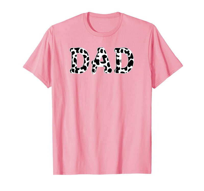 Cow Pattern Print Family Matching Birthday Apparel Cow Dad Birthday Family Matching Girl Boy Farm Birthday T-Shirt - Pink
