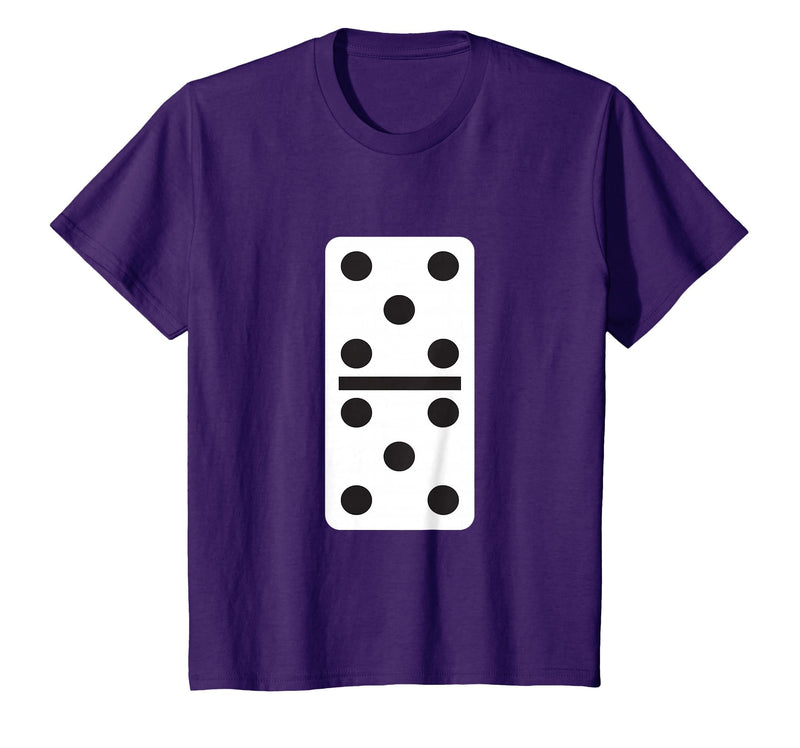 Fun and Easy Halloween Costume T-Shirts - Dominoes Double Five Dominoes Halloween Costume 5 Domino Game T-Shirt - Purple